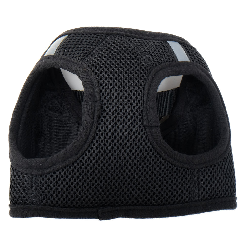 The Worthy Dog Step-In Harness back view highlights strong hook-and-loop closure for secure fitting.