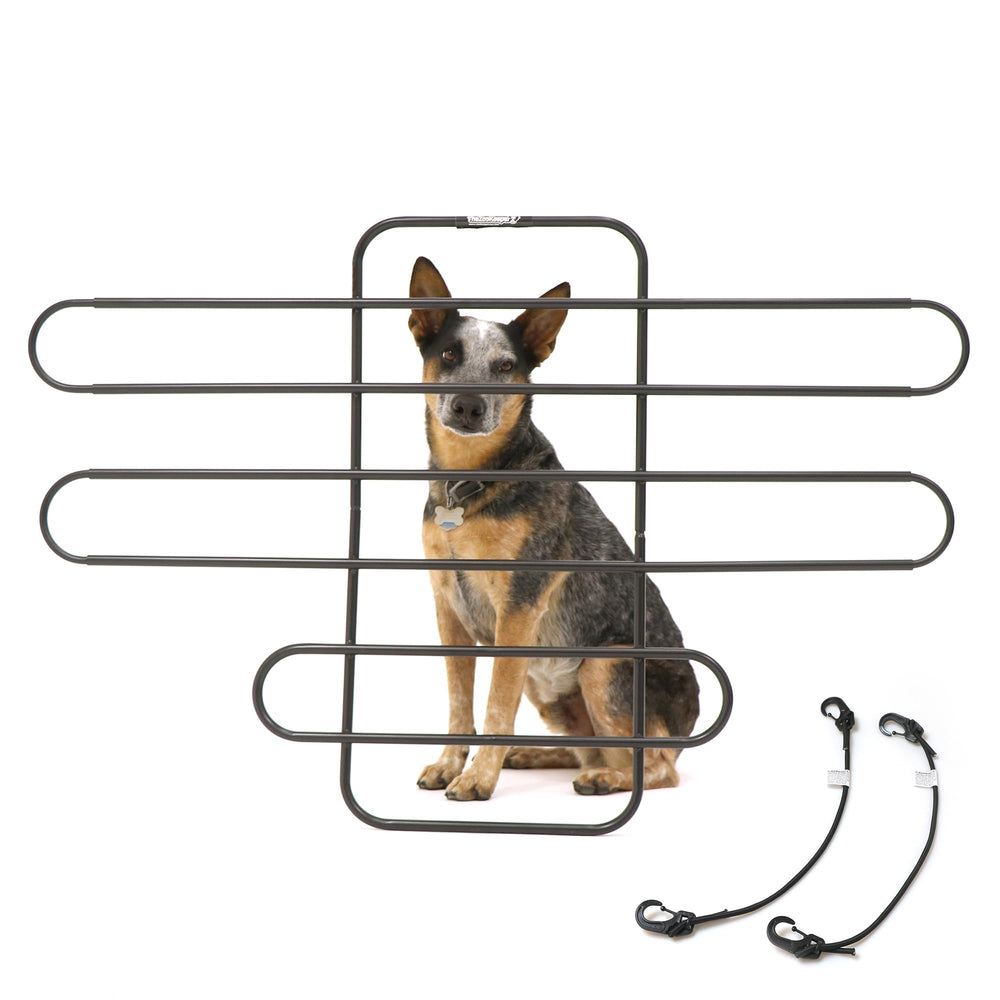 The ZooKeeper EZ Pet Barrier front view shows sturdy, adjustable gate for safe driving.