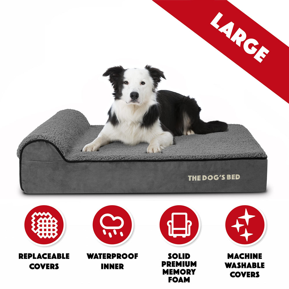 The Dog's Balls dog-on-bed scene illustrates restful lounging and gentle support after activity.
