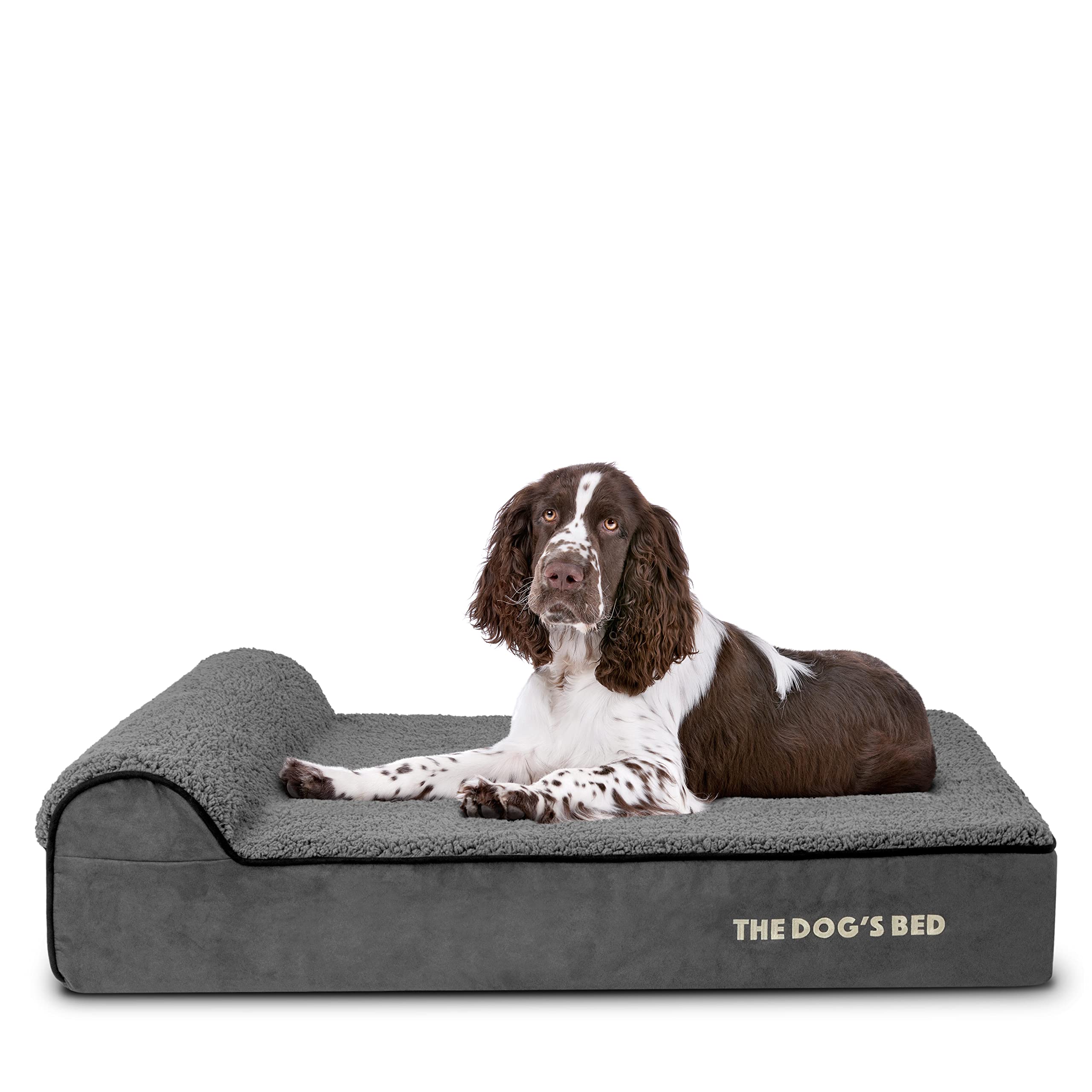 The Dog's Balls memory foam layer detail highlights enhanced joint support and comfort.