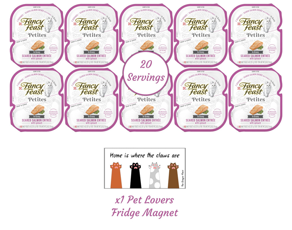 The Drayce Place Fancy Feast petites variety with gravy and pate offers convenient portions for hydration-friendly meals.