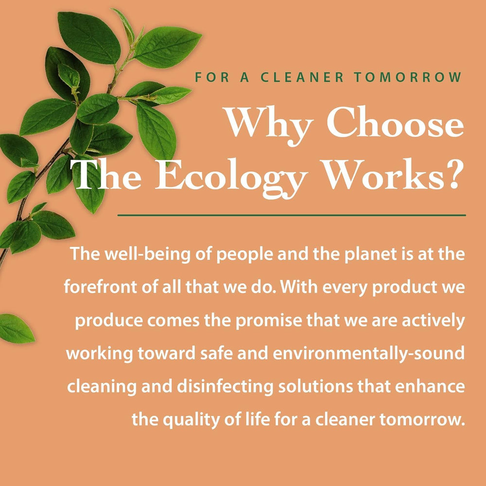 The Ecology Works Made in USA label on bottle.