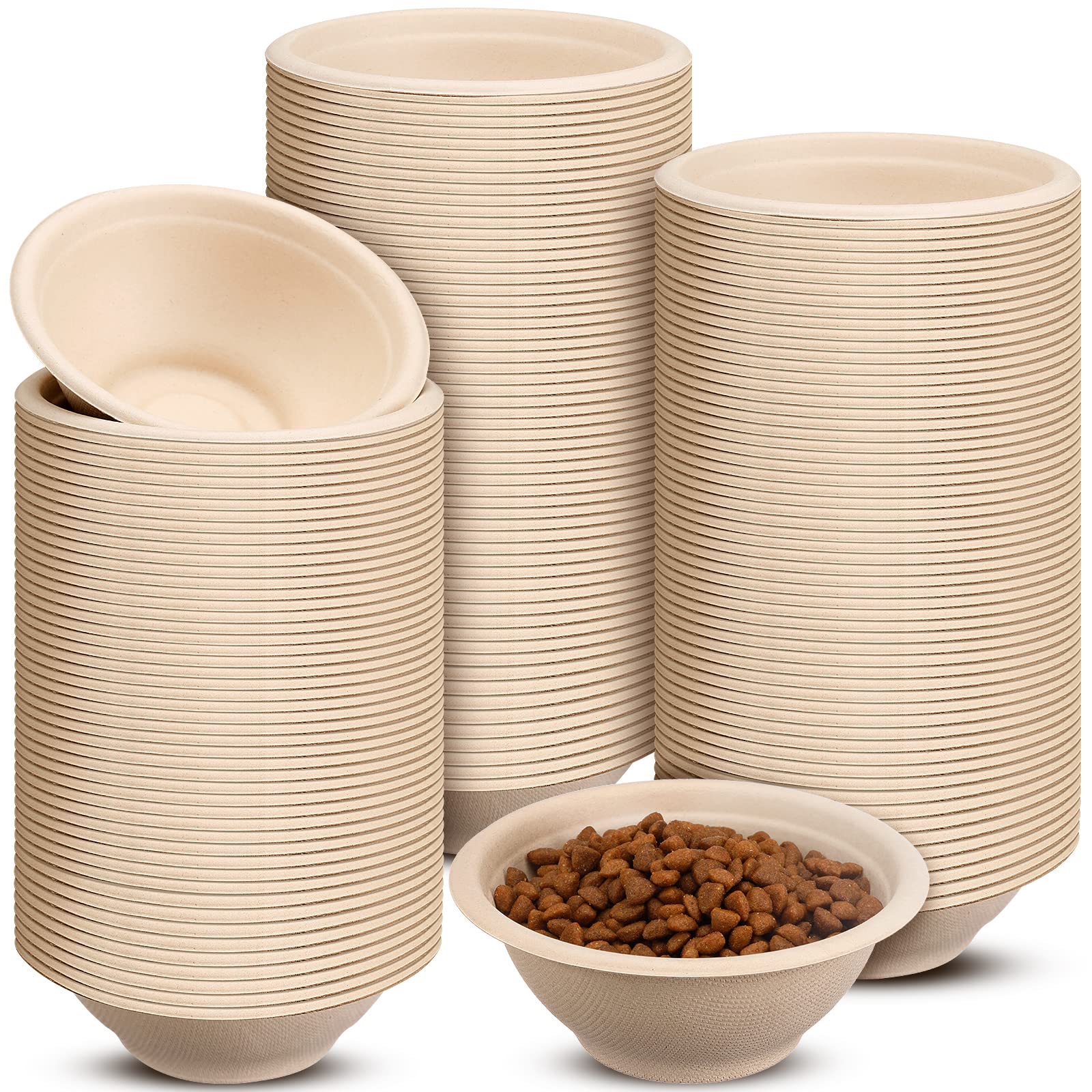 Thenshop 200pcs biodegradable pet bowls pack for convenient outdoor feeding