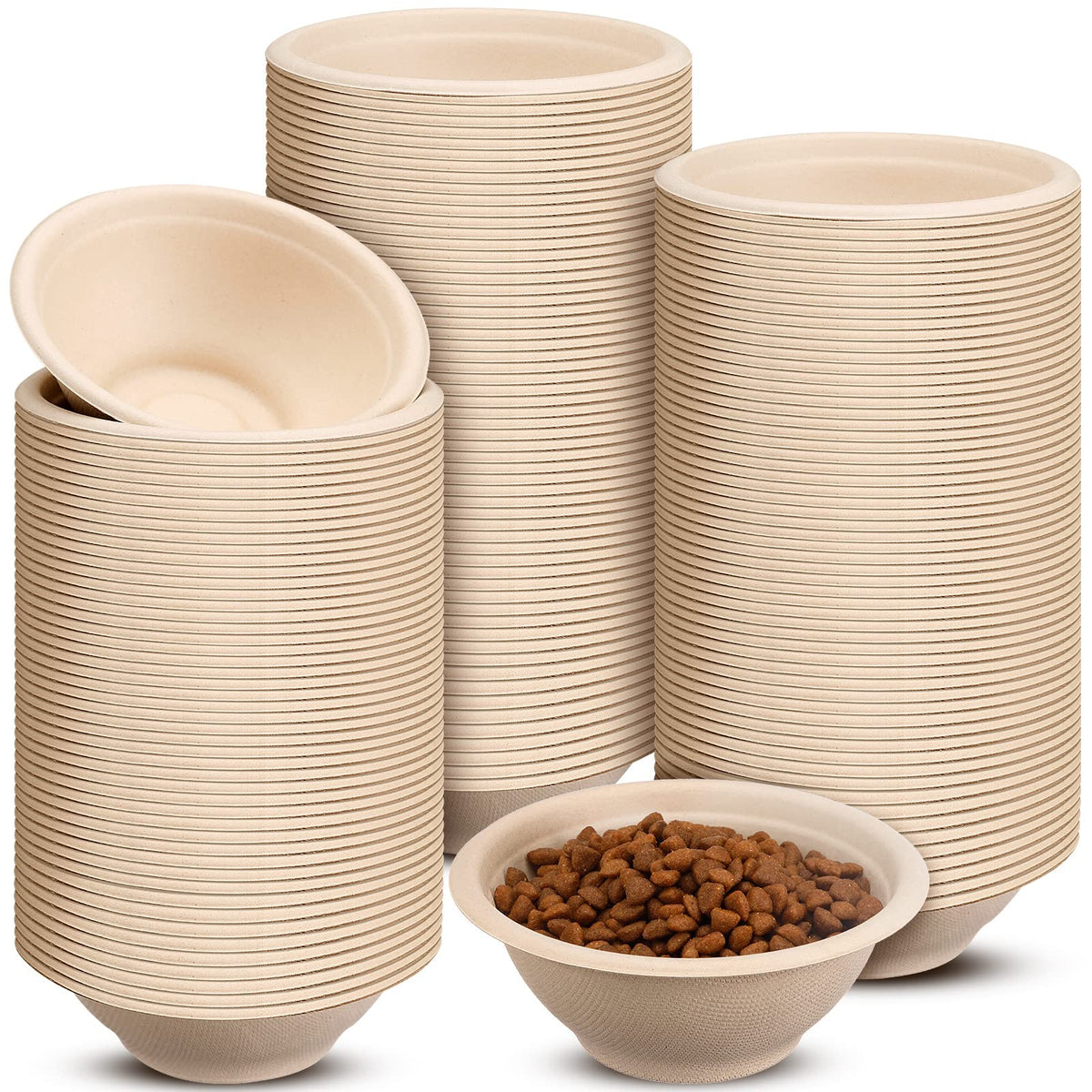 Thenshop 200pcs biodegradable pet bowls pack for convenient outdoor feeding