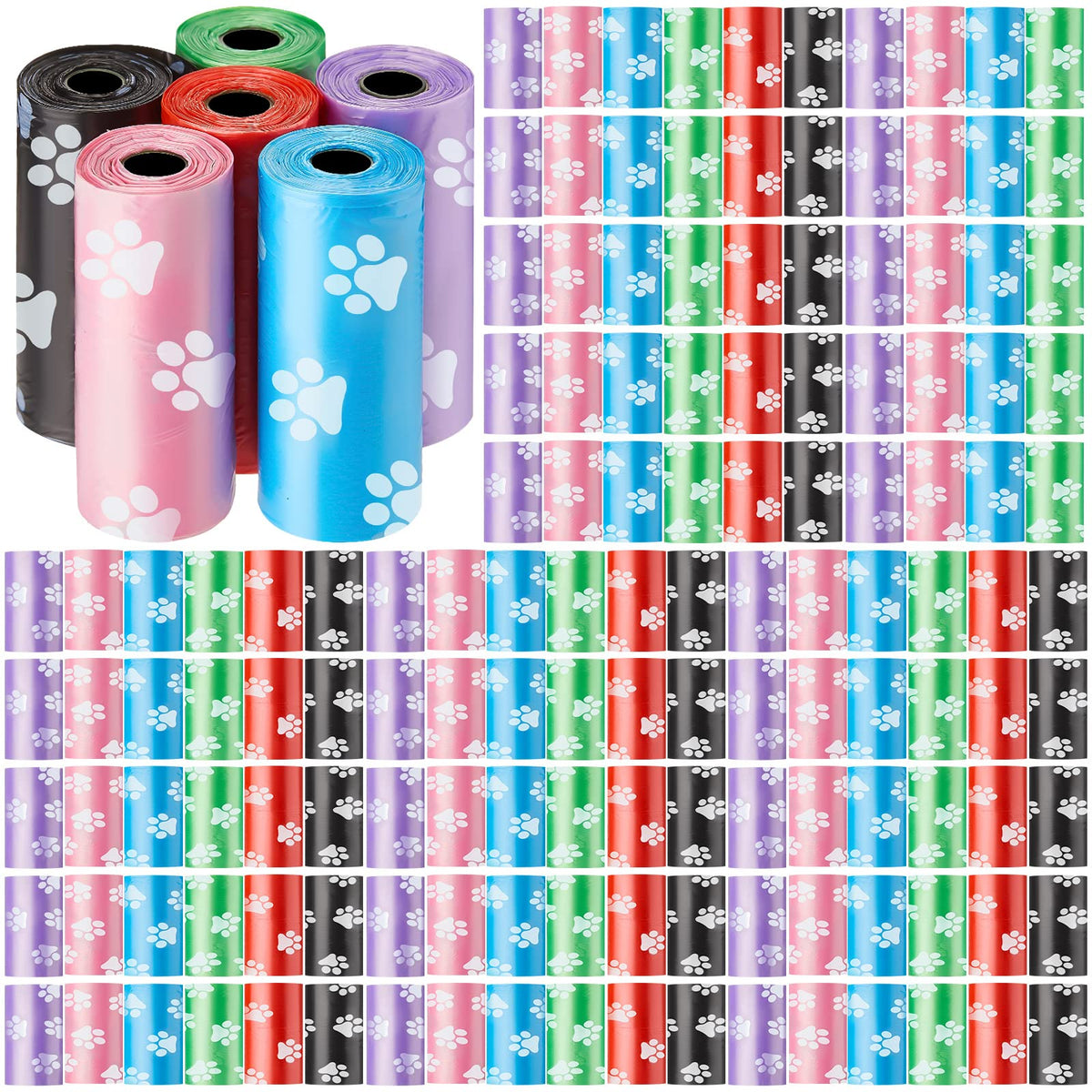 Thenshop dispenser-ready dog poop bags roll for quick cleanups on walks.