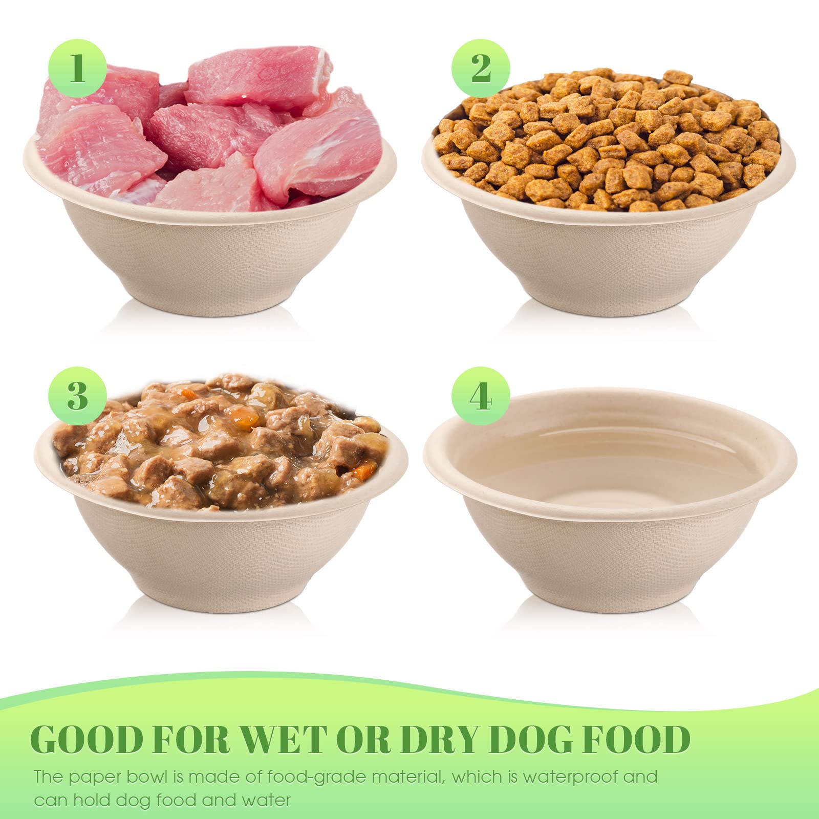Thenshop paper bowls stacked, offering safe, mess-free dining on the go