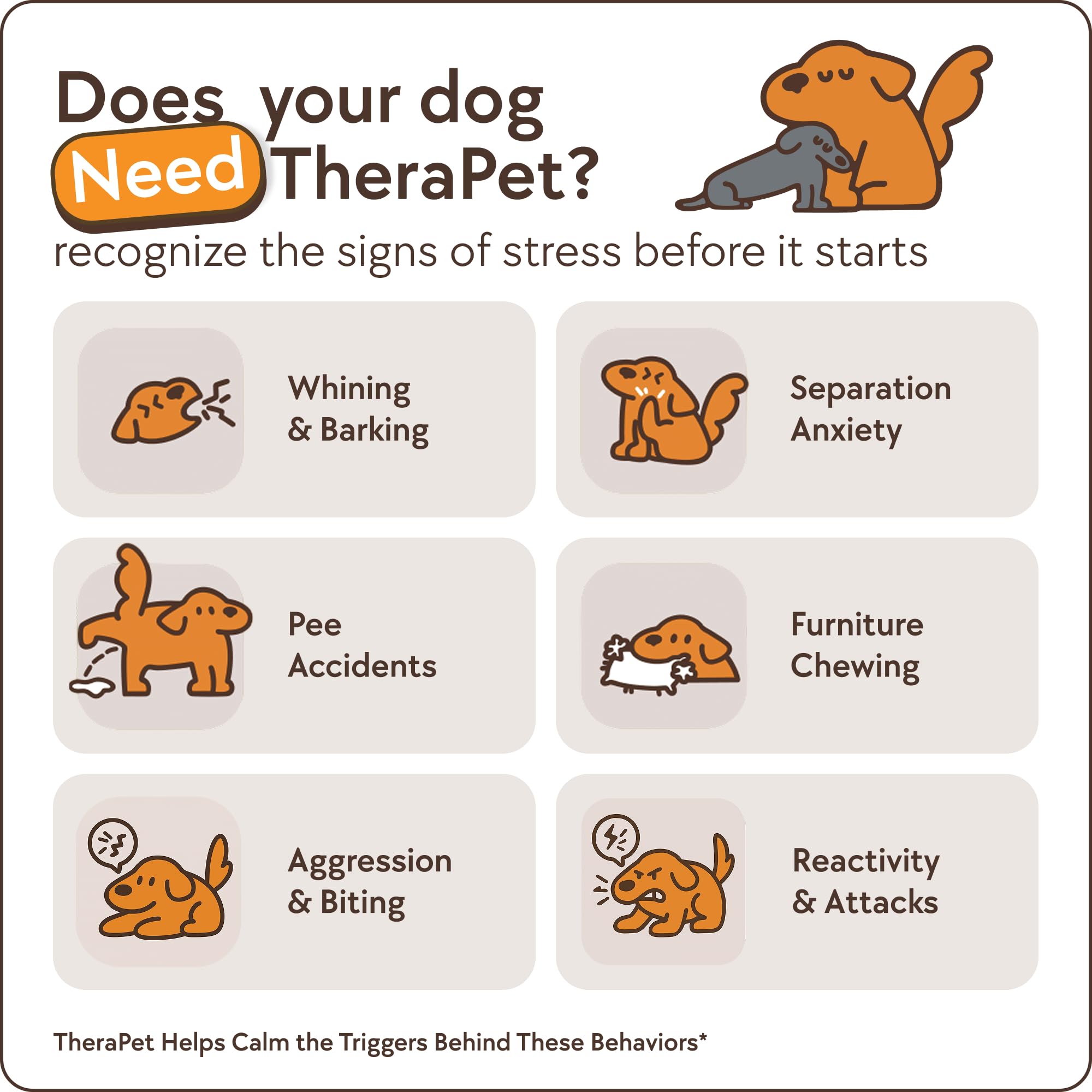 TherapetMD 60-day refill pack image showing long-lasting support for daily pet calm.