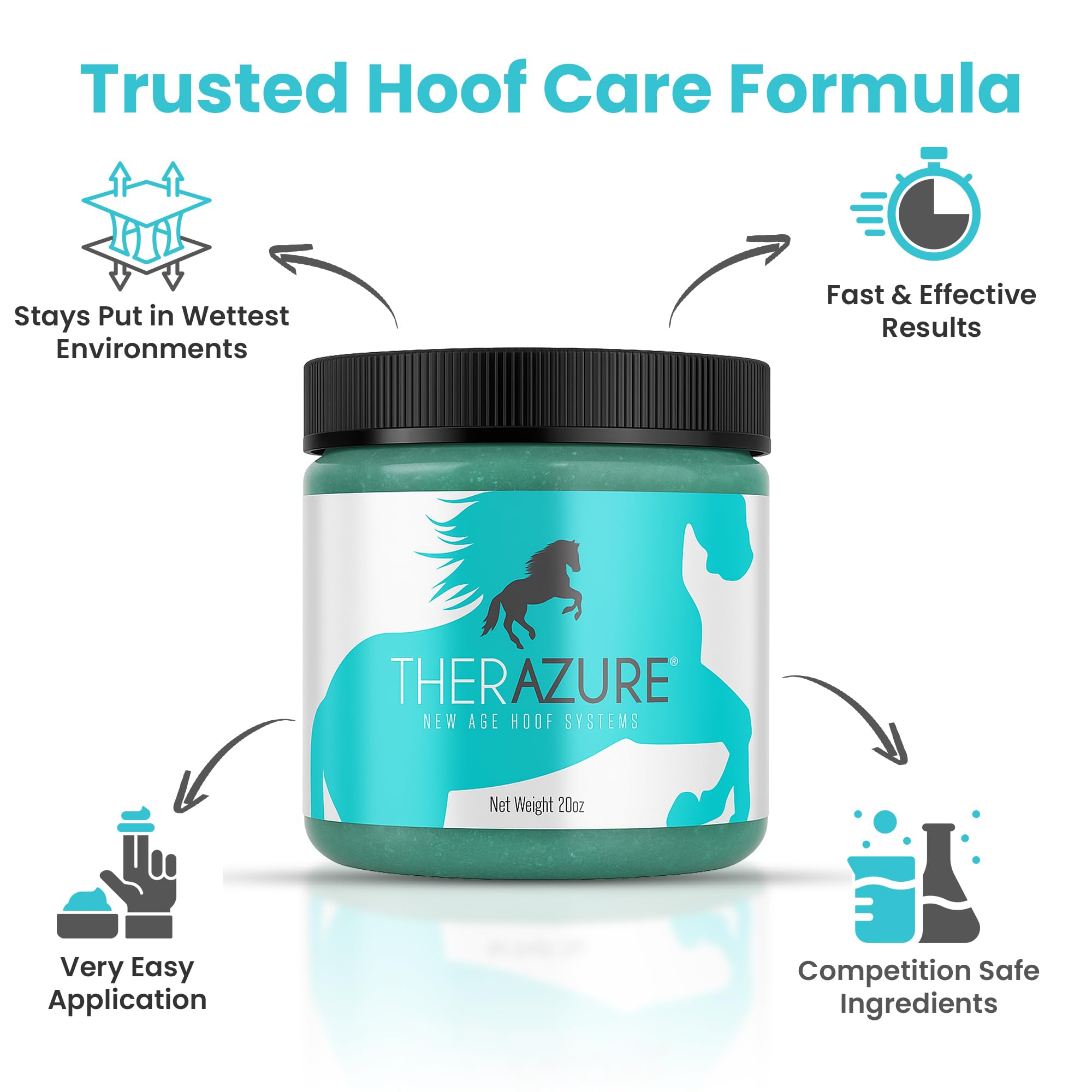 Therazure heat-resistant clay stays in place through mud and rain during turnout.