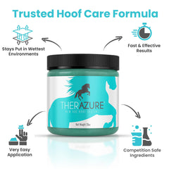 Therazure heat-resistant clay stays in place through mud and rain during turnout.