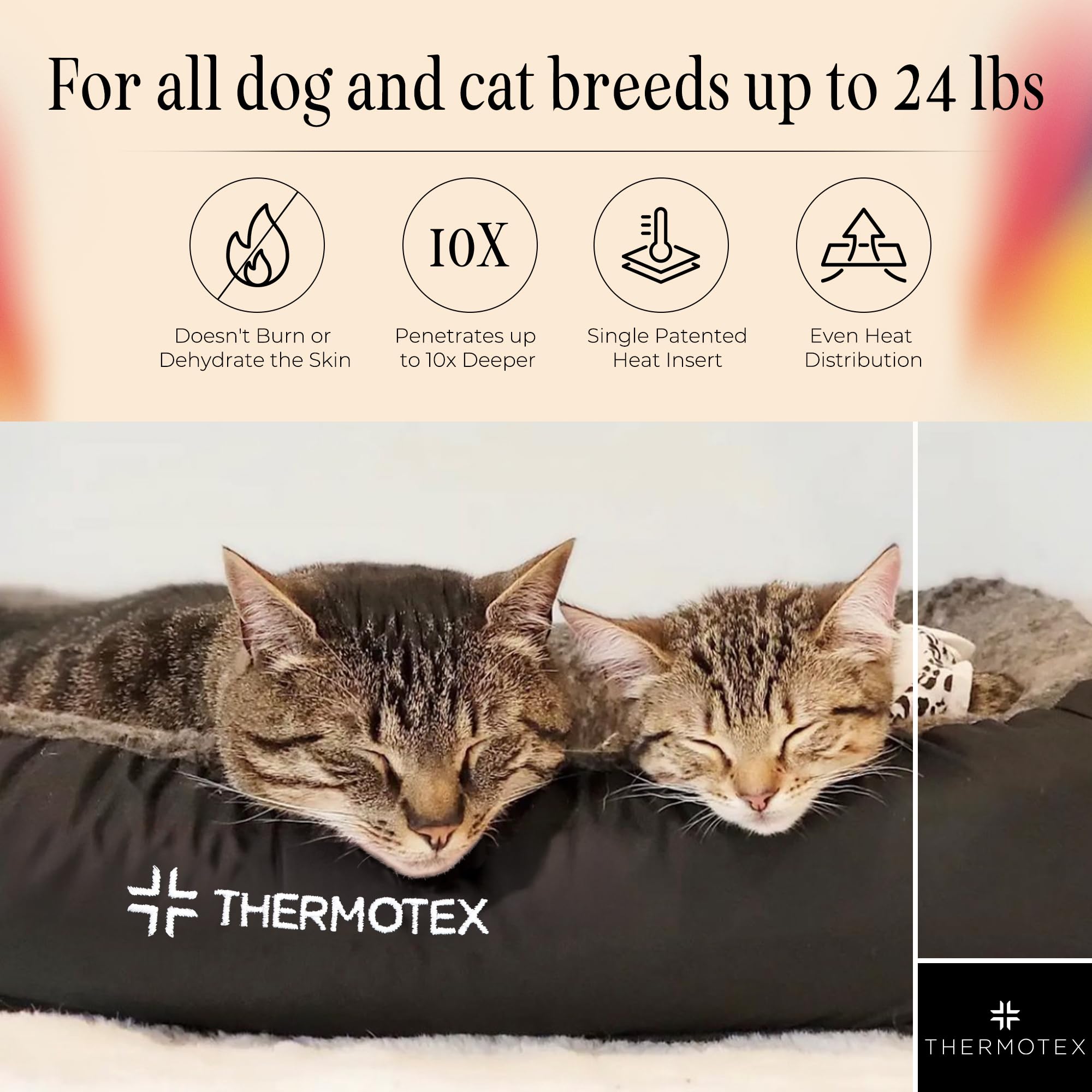 Thermotex pet bed washable cover demonstrating easy cleaning.