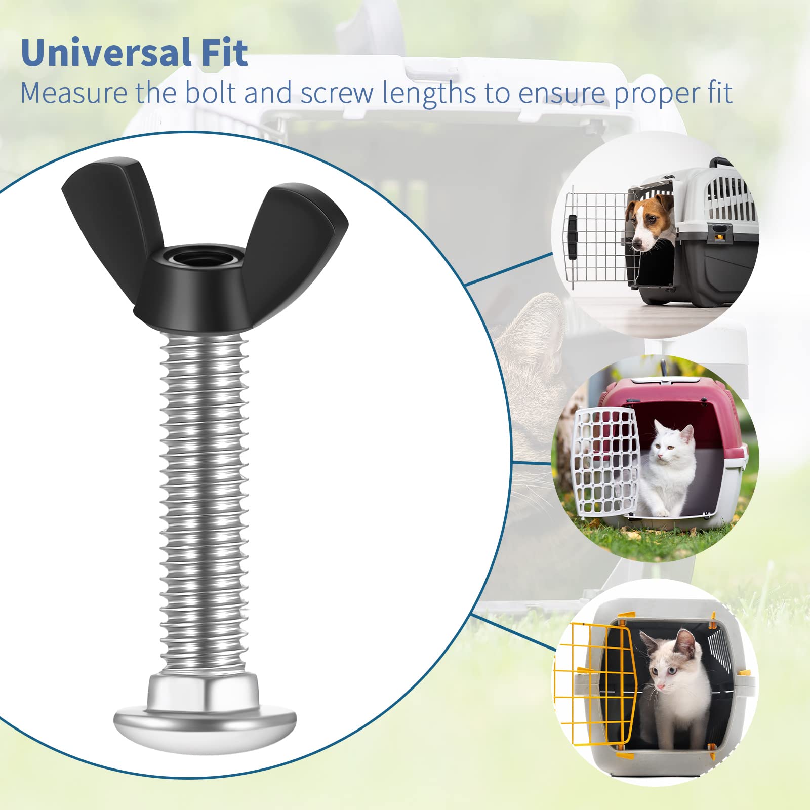 Therwen pet kennel hardware secure connect image demonstrating quick, tool-free installation.