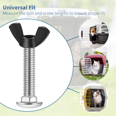 Therwen pet kennel hardware secure connect image demonstrating quick, tool-free installation.