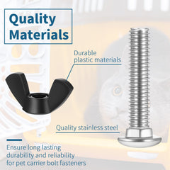 Therwen plastic butterfly nuts black closeup, resistant to wear for secure fittings.