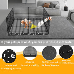 Thinmuhand bottom pad with stretch hooks secures playpen setup