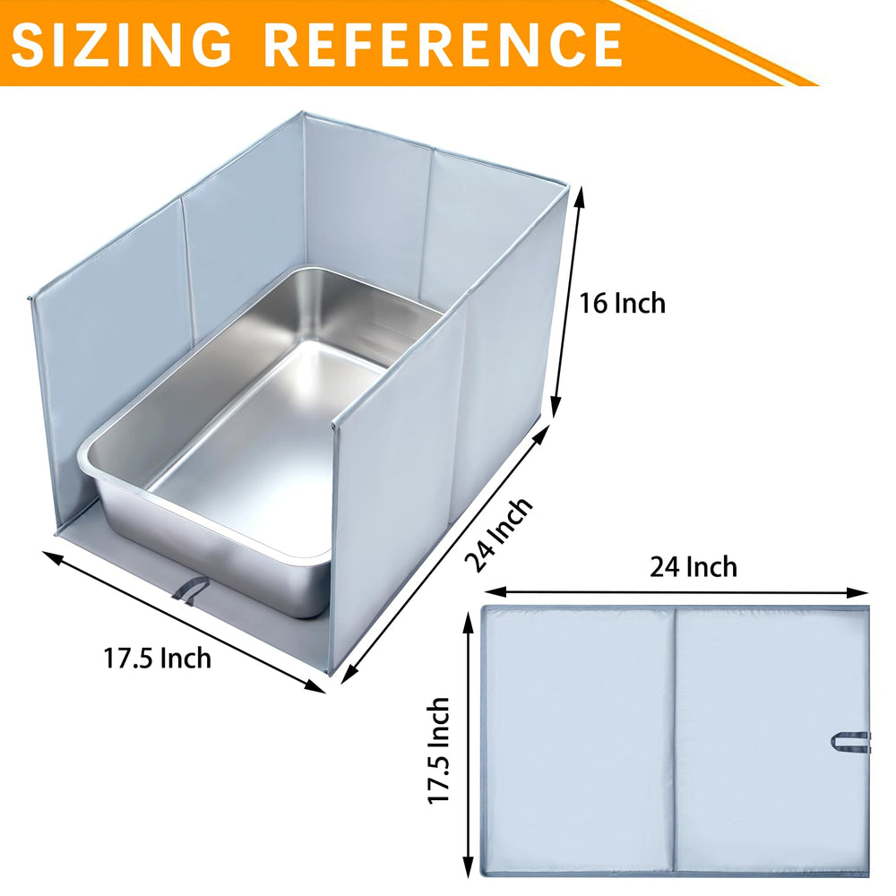 THINMUHAND cat litter enclosure splash guard protects floors during use.