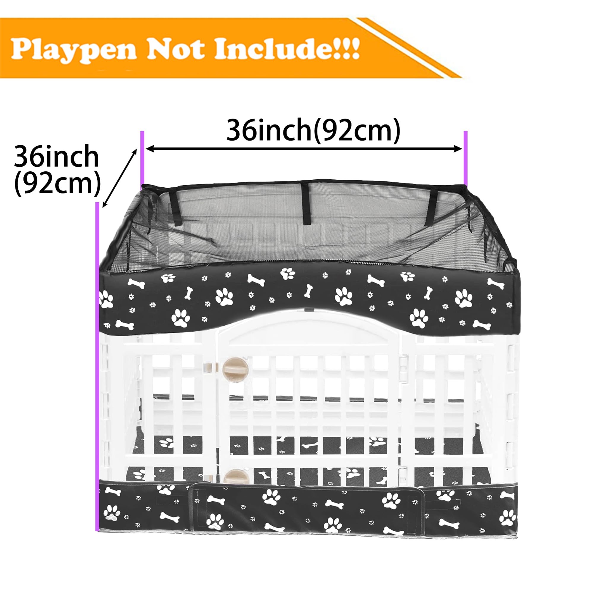THINMUHAND dog playpen bottom pad 36in laid flat showing leak-proof cushioning