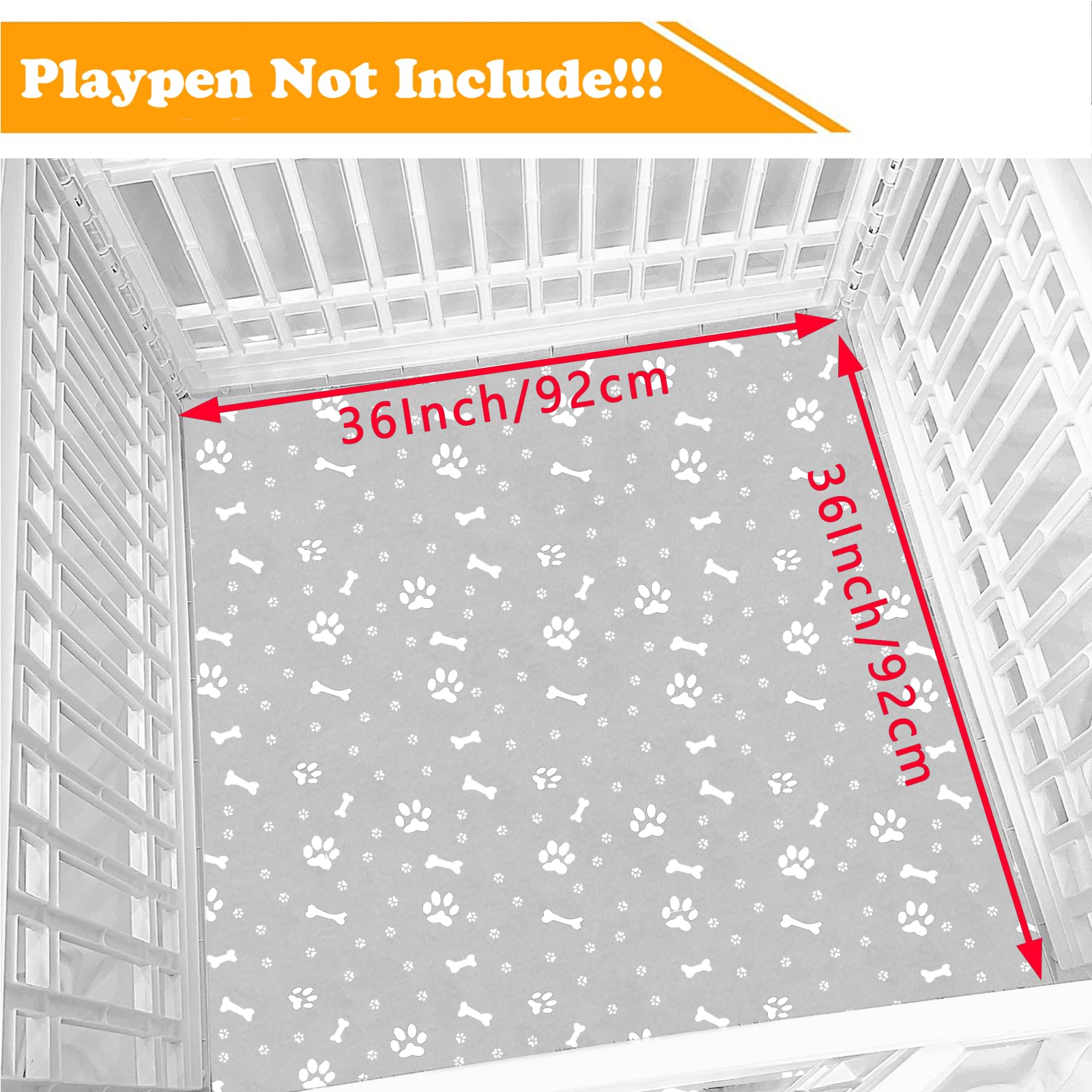 THINMUHAND playpen pad with hook-loop attachment securely stays in place on four-panel setups.