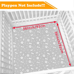 THINMUHAND playpen pad with hook-loop attachment securely stays in place on four-panel setups.