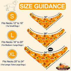 THLOH reversible bandana with pumpkin and turkey patterns for autumn celebrations.