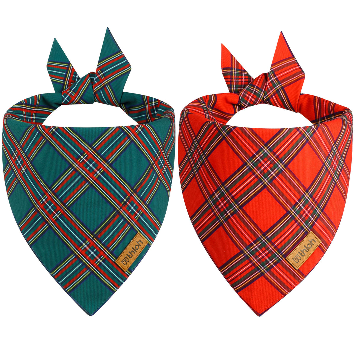 THLOH Christmas dog bandanas pack front view for festive styling.