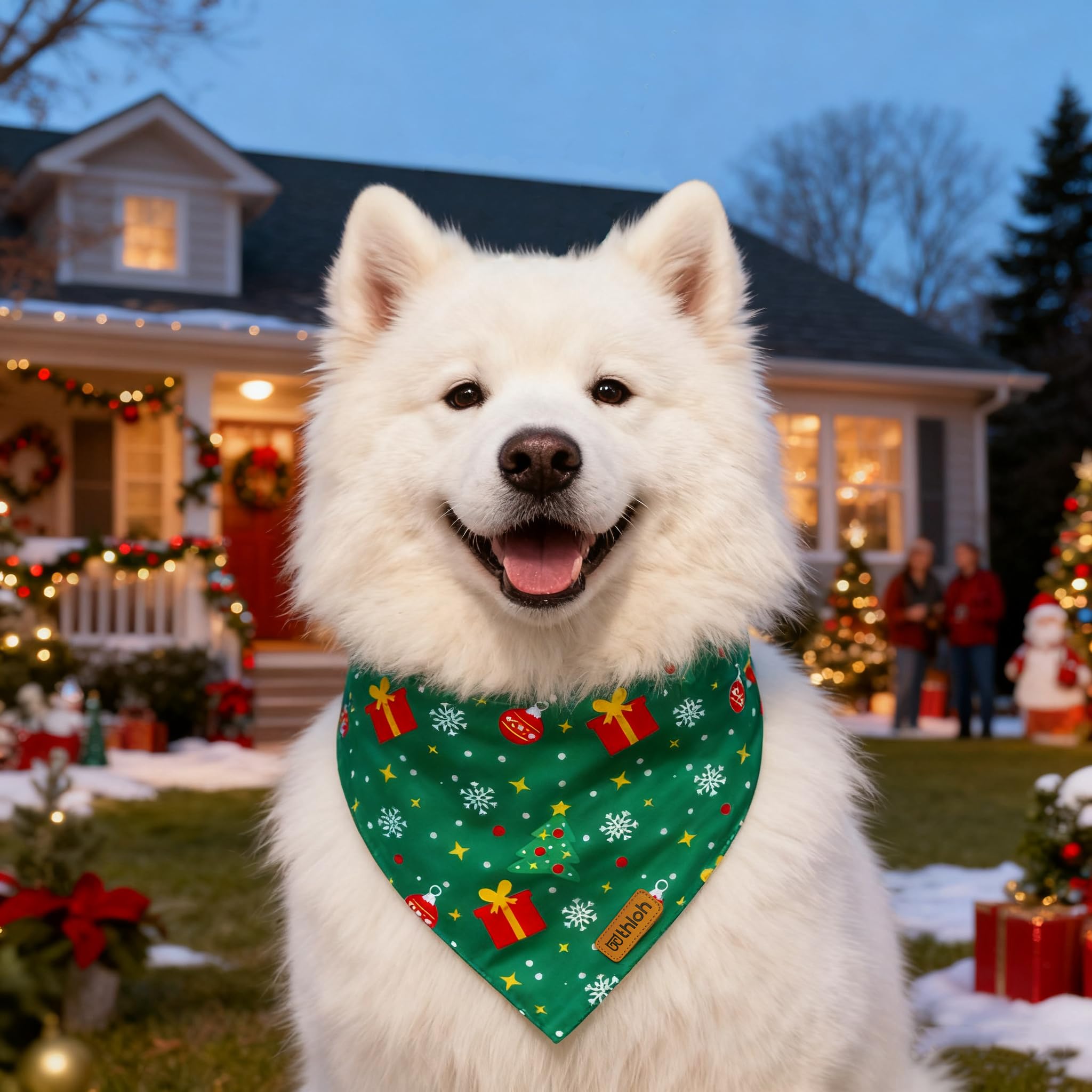 THLOH dog bandana large size up to 19 inches for bold holiday styling