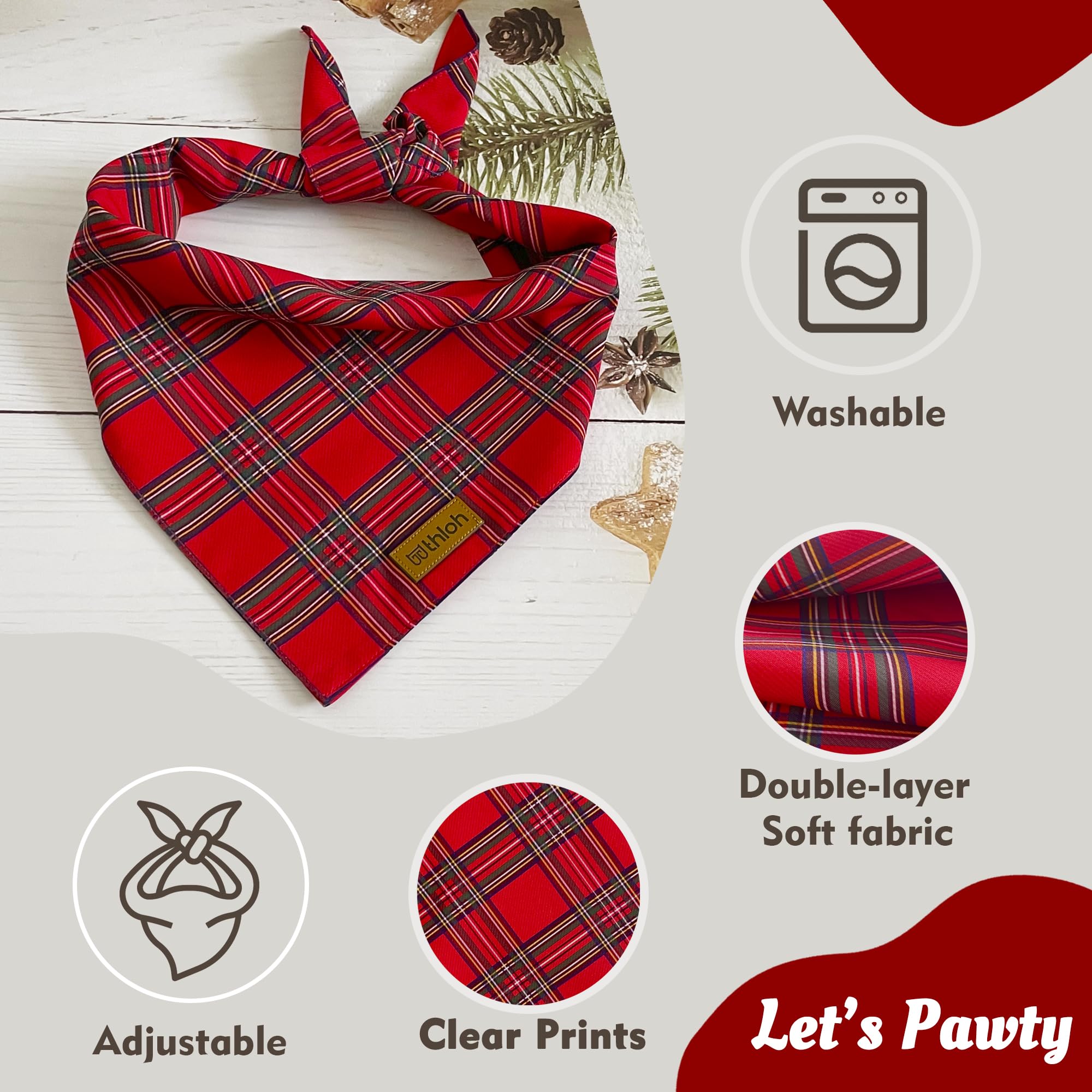 THLOH small-size dog bandana neck fit for petite breeds.