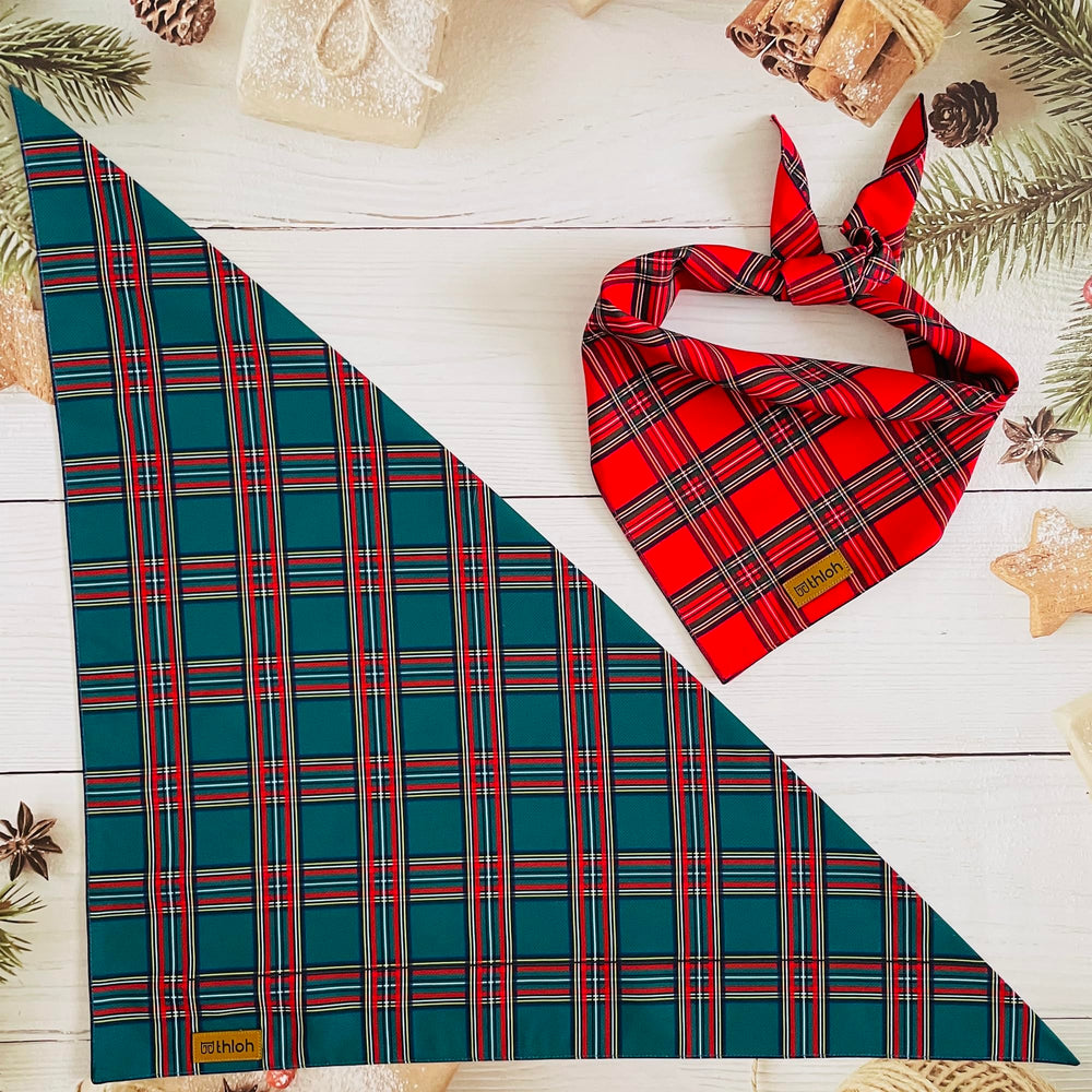 THLOH dog bandanas add festive holiday look to walks and parties.