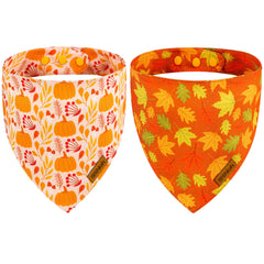 THLOH Fall Dog Bandanas 2-pack overview with seasonal style.
