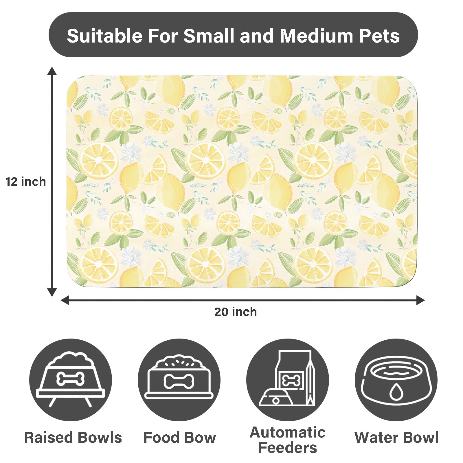 thmasamwr patterned bowl mat mess-barrier protects floors from spills and splashes.