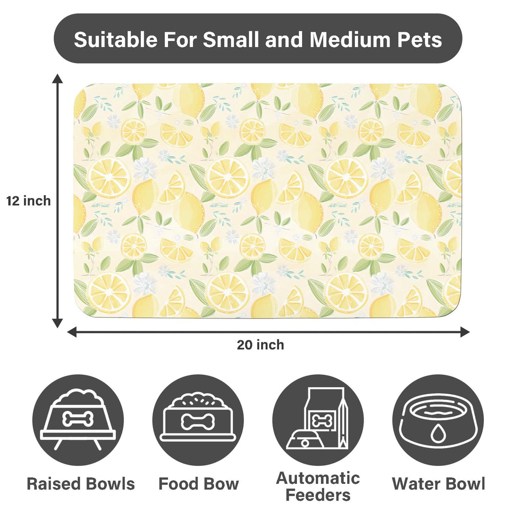 thmasamwr patterned bowl mat mess-barrier protects floors from spills and splashes.