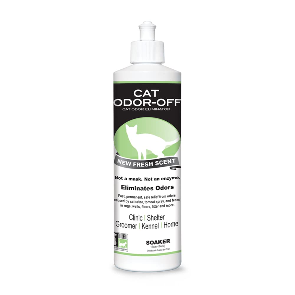 Odorcide Thornell Cat Odor-Off 16oz bottle for quick cat odor elimination in rooms and textiles.