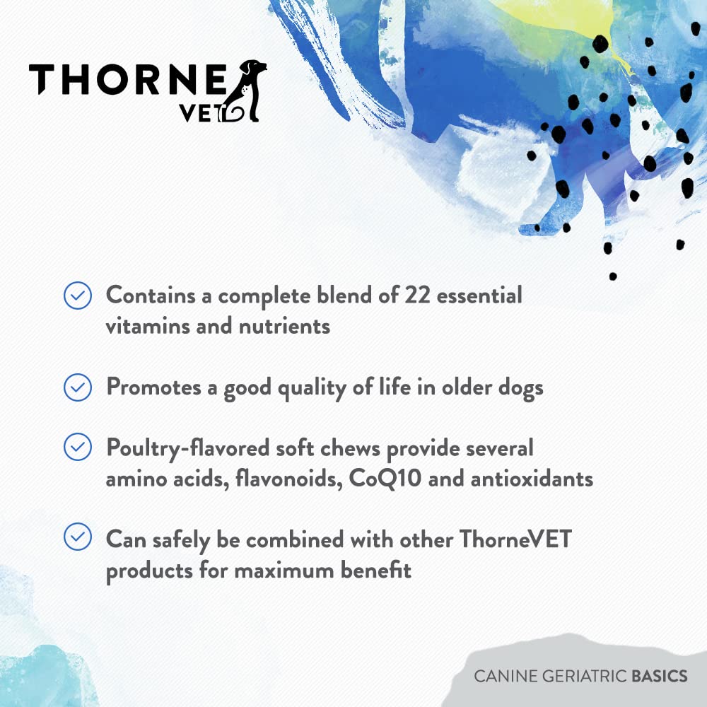 ThorneVET Canine Geriatric Basics aiding senior dogs during daily walks.