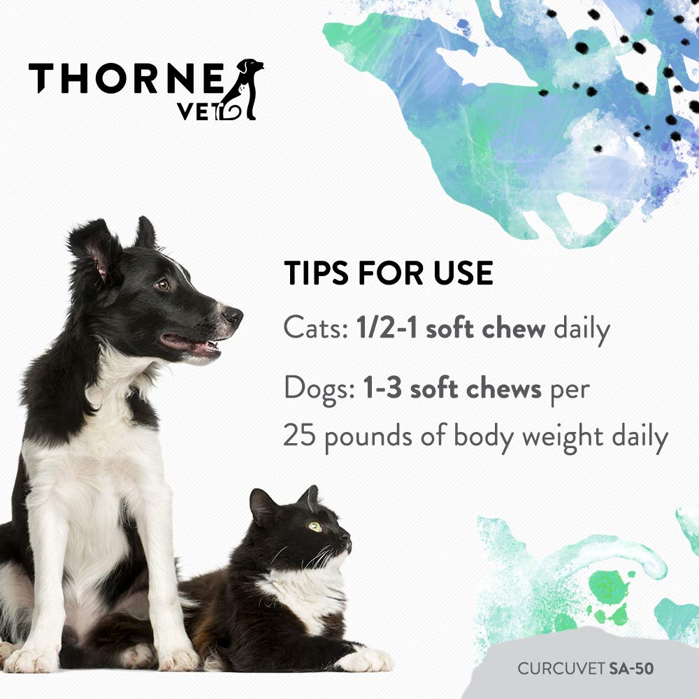 ThorneVet CurcuVET-SA50 nutrition label on back