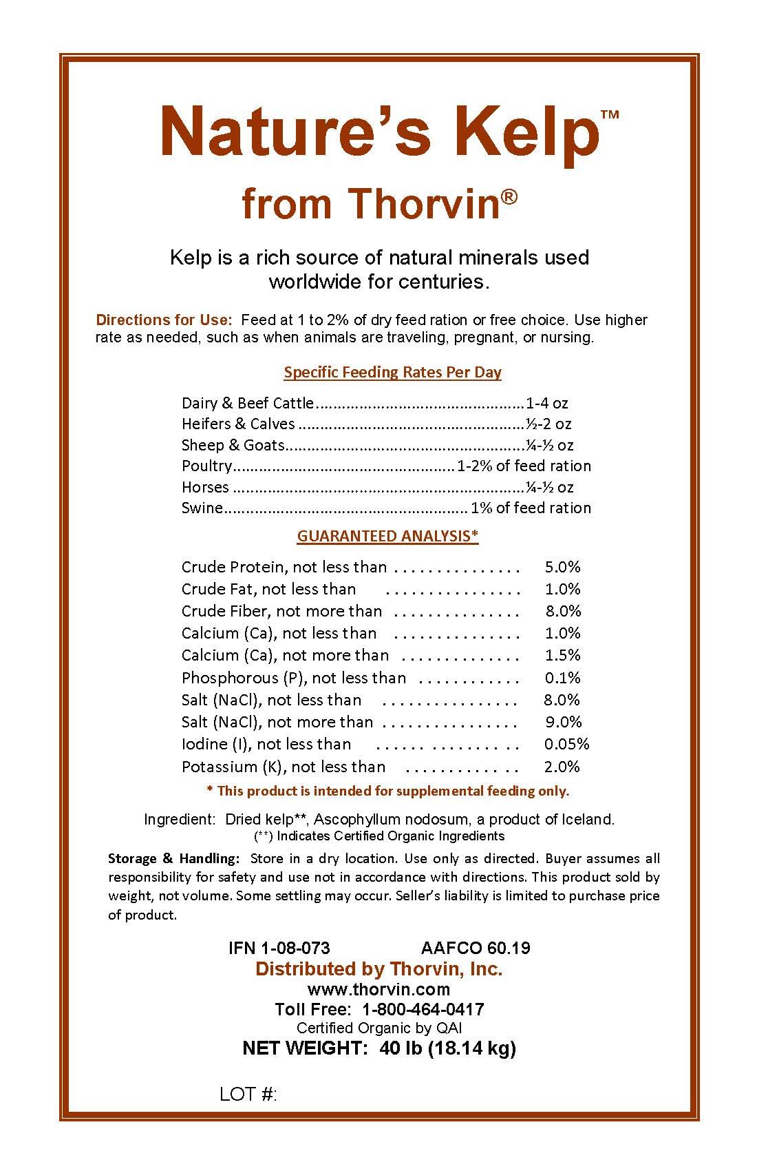 Thorvin Icelandic kelp meal mixed into feed to boost animal nutrition.