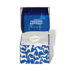 Thoughtfully Pets blue dog birthday mini cake hand decorated — appealing visuals for special occasions.