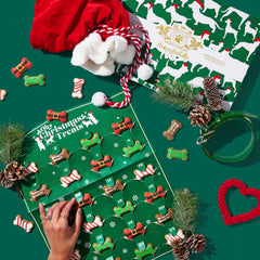 Thoughtfully Pets bone-shaped treats showing four decorative designs.