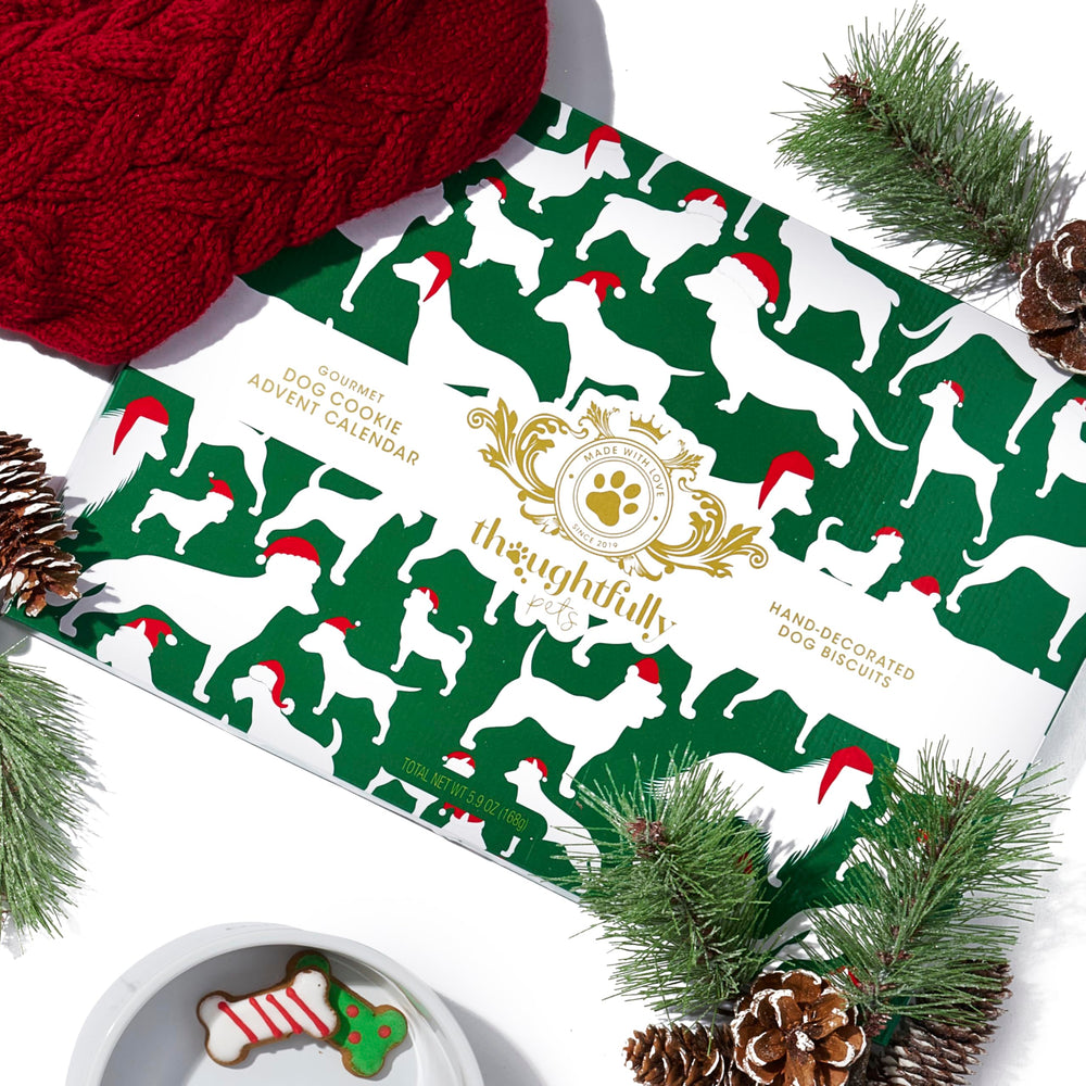 Thoughtfully Pets four hand-decorated designs on bone treats for visual delight.