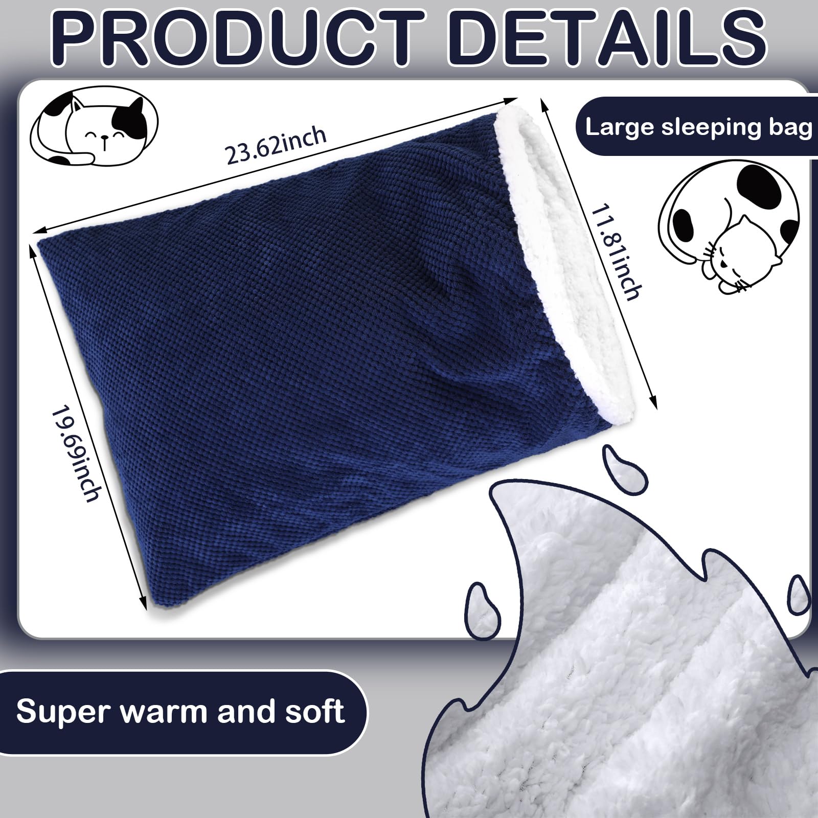 Threehoney cat sleeping bag 360-wrap design delivers full-body warmth and security.