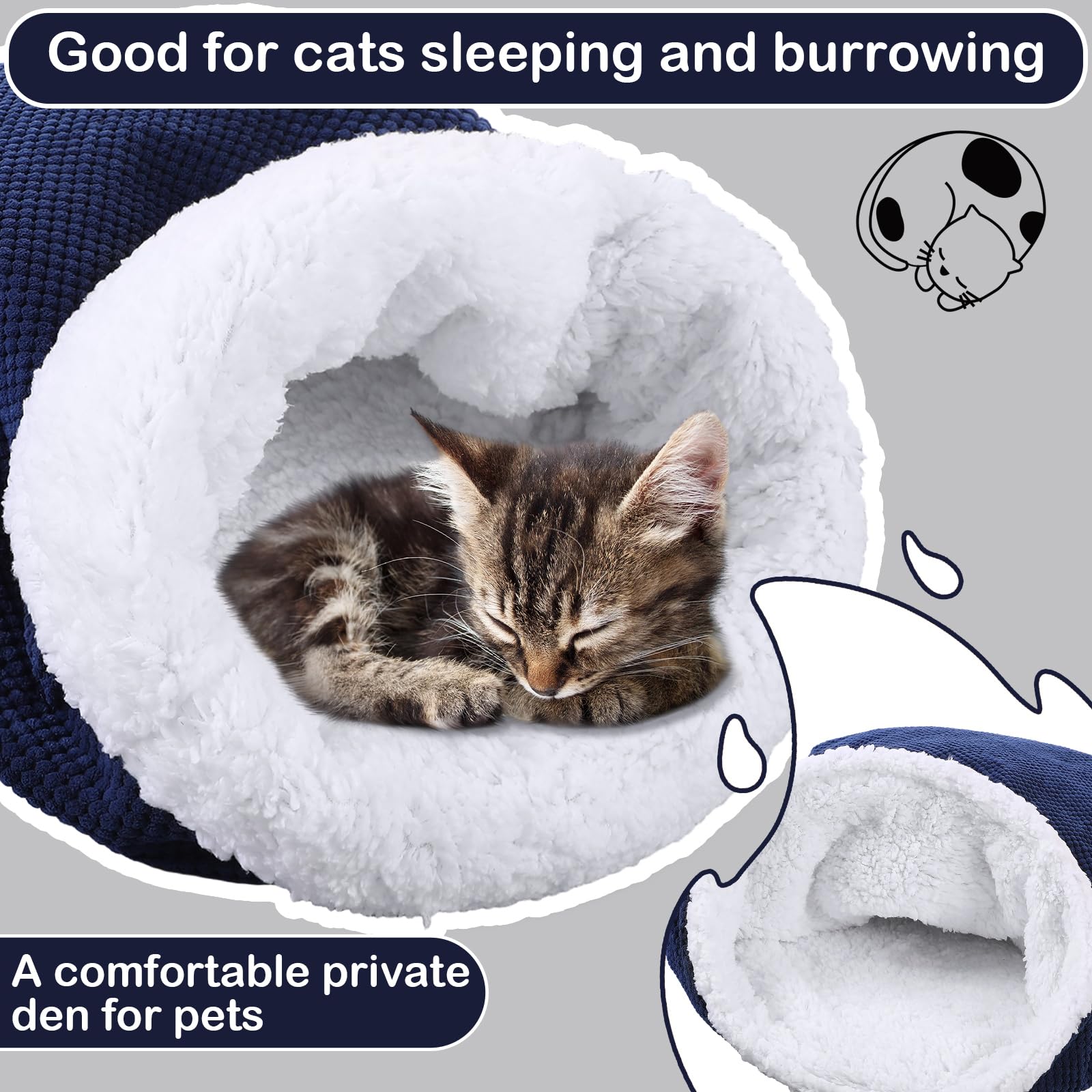 Threehoney cat sleeping bag adjustable entry allows easy access.