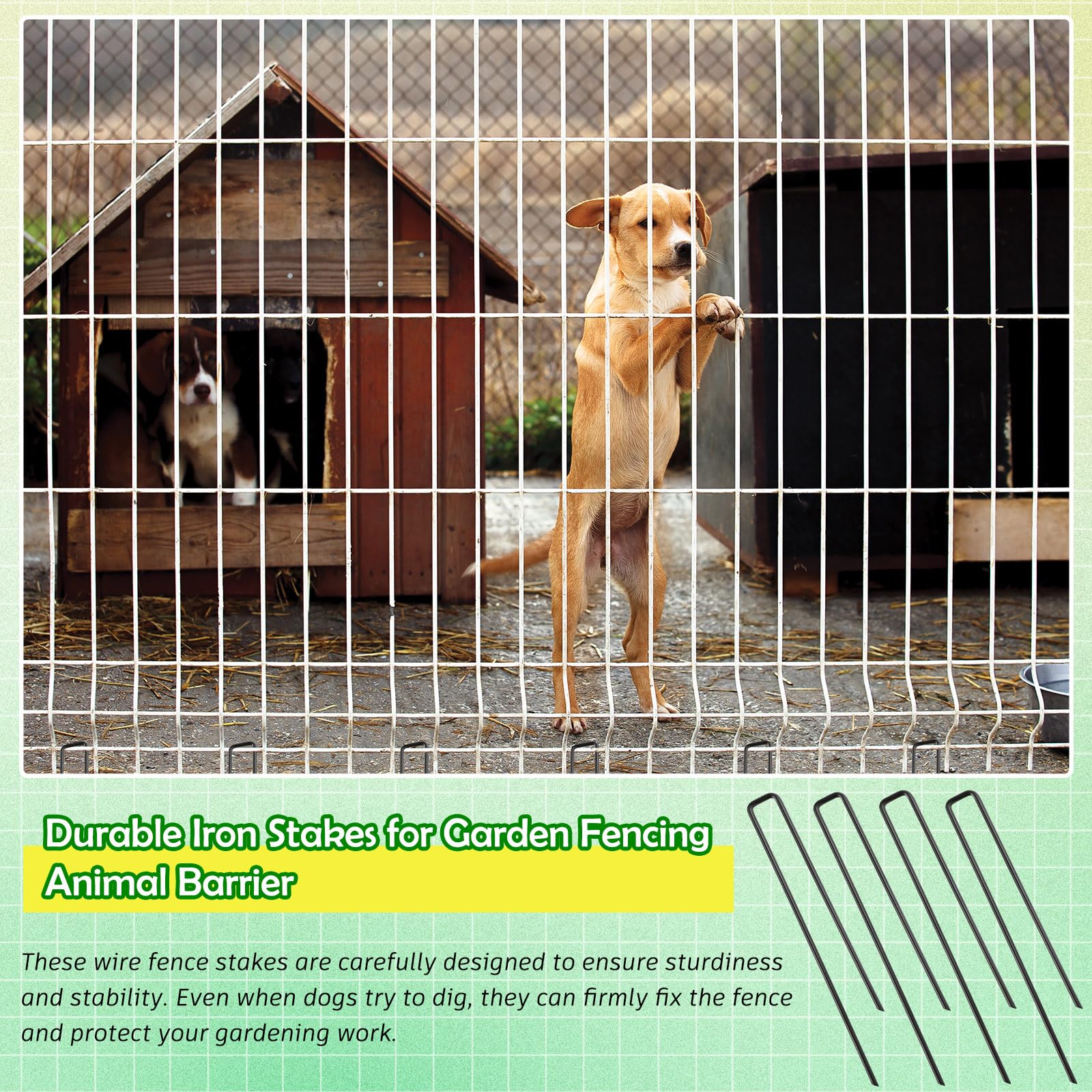 Threehoney mesh-fence compatibility stake fits 0.79 inch openings