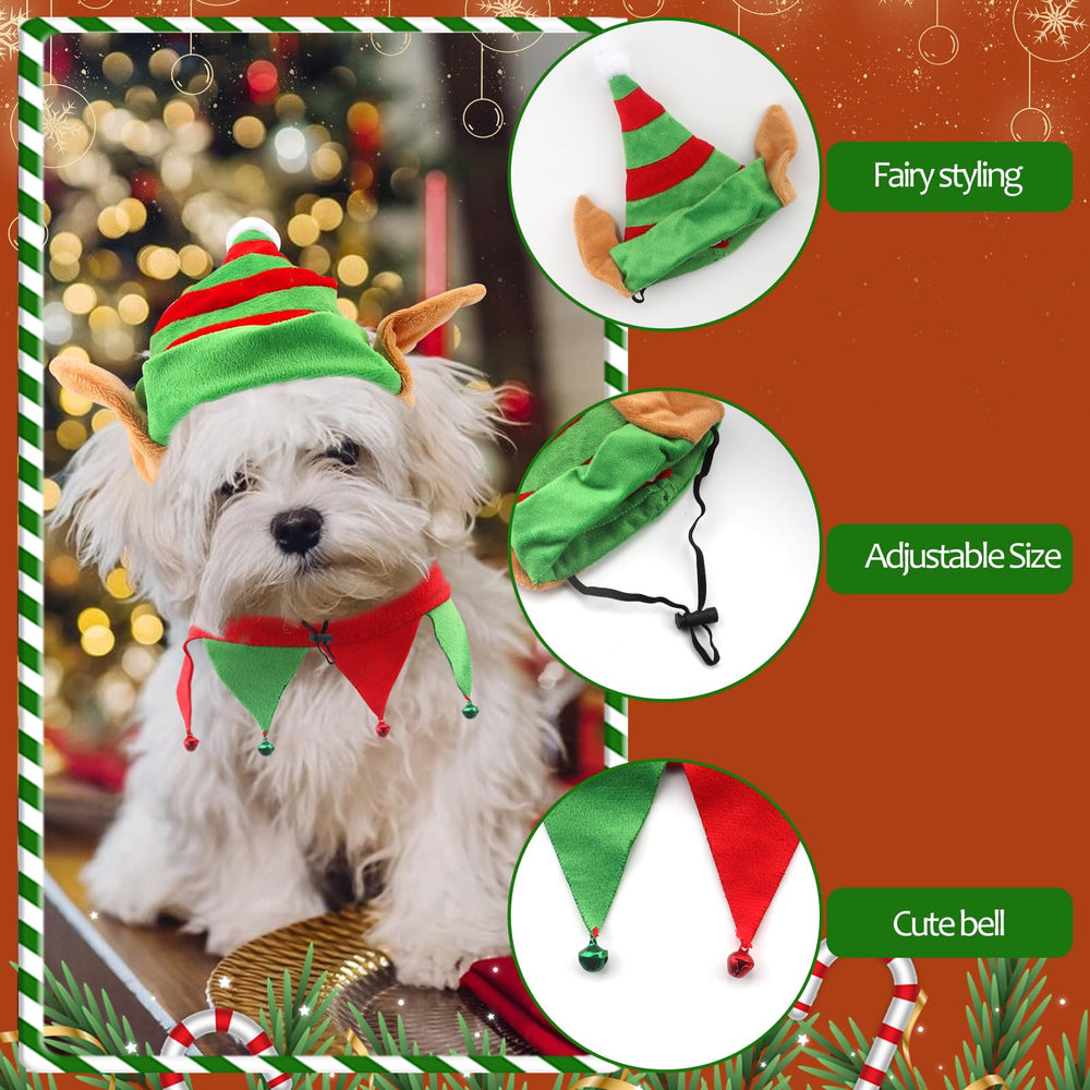 Threetols dog Christmas costume collar close-up shows secure closure for comfortable wear