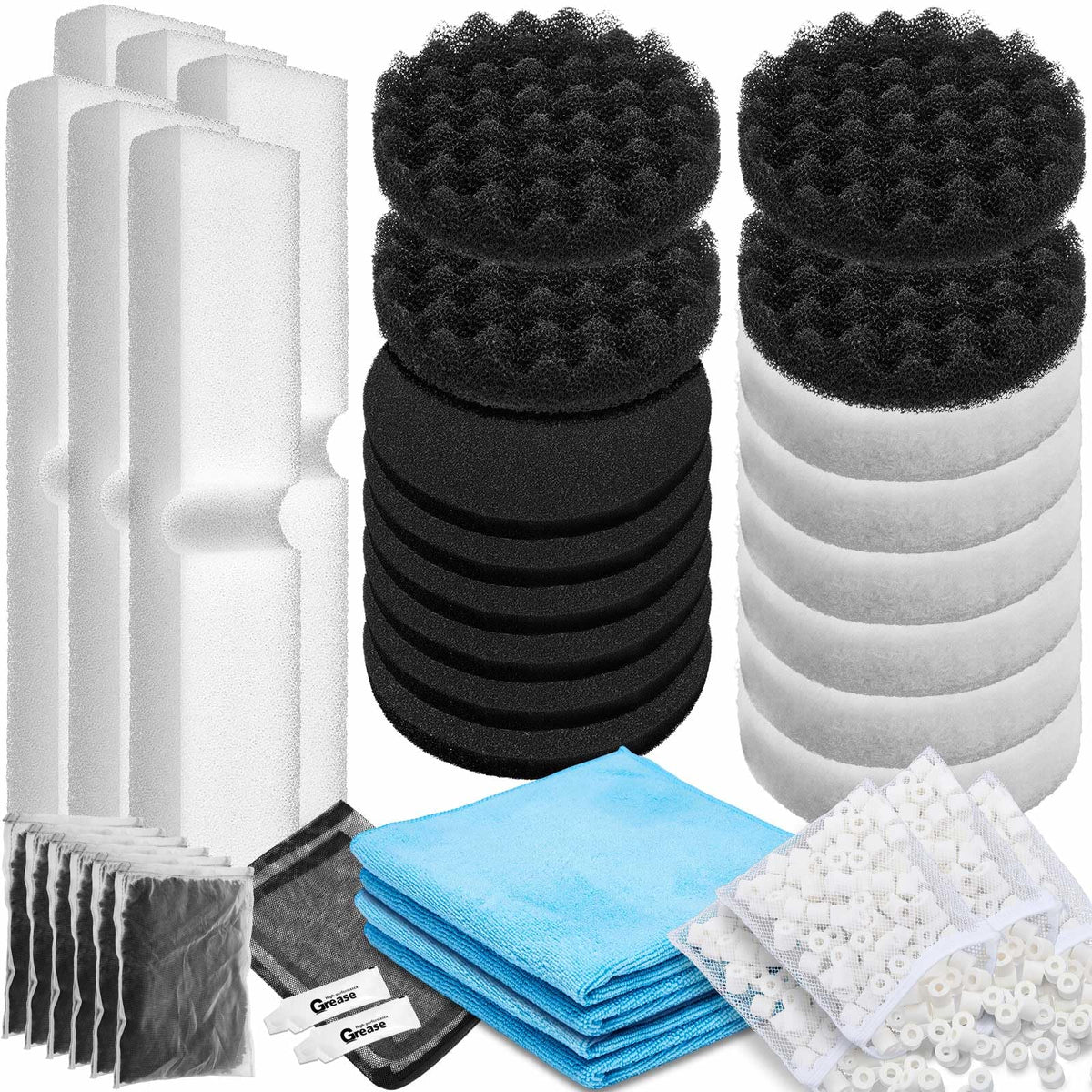 Threlaco 38pcs kit assembled for Fluval FX4/FX5/FX6 with compatible media for reliable filtration