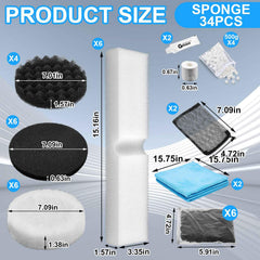 Threlaco carbon foam pads close-up showing dense layers for crystal-clear water