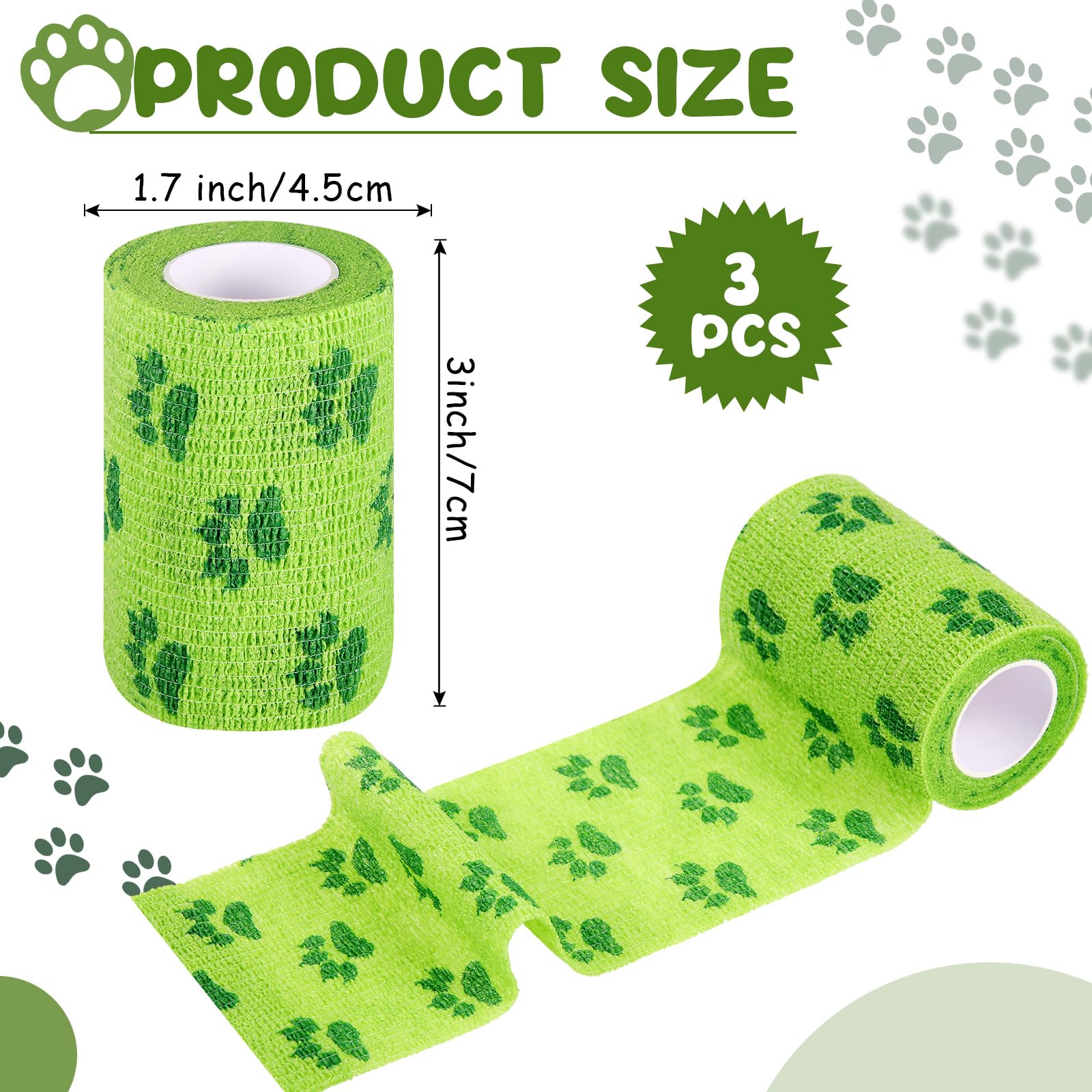 Threlaco six-pack dog bandage in green helps keep wounds protected at home.
