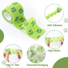 Threlaco green bitter wrap on dog, tear-resistant and breathable protection.
