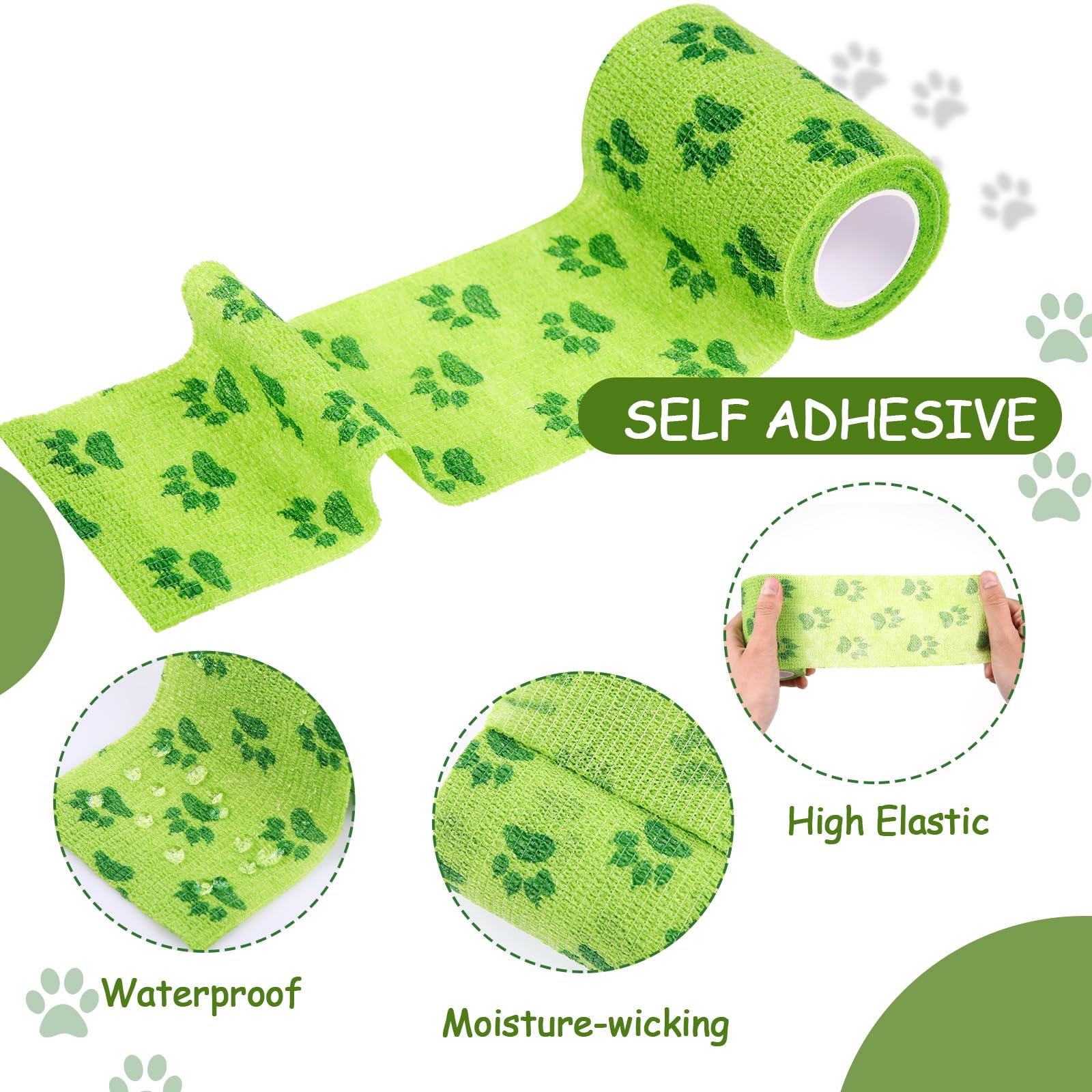 Threlaco nonwoven wound wrap green closeup shows breathable material.