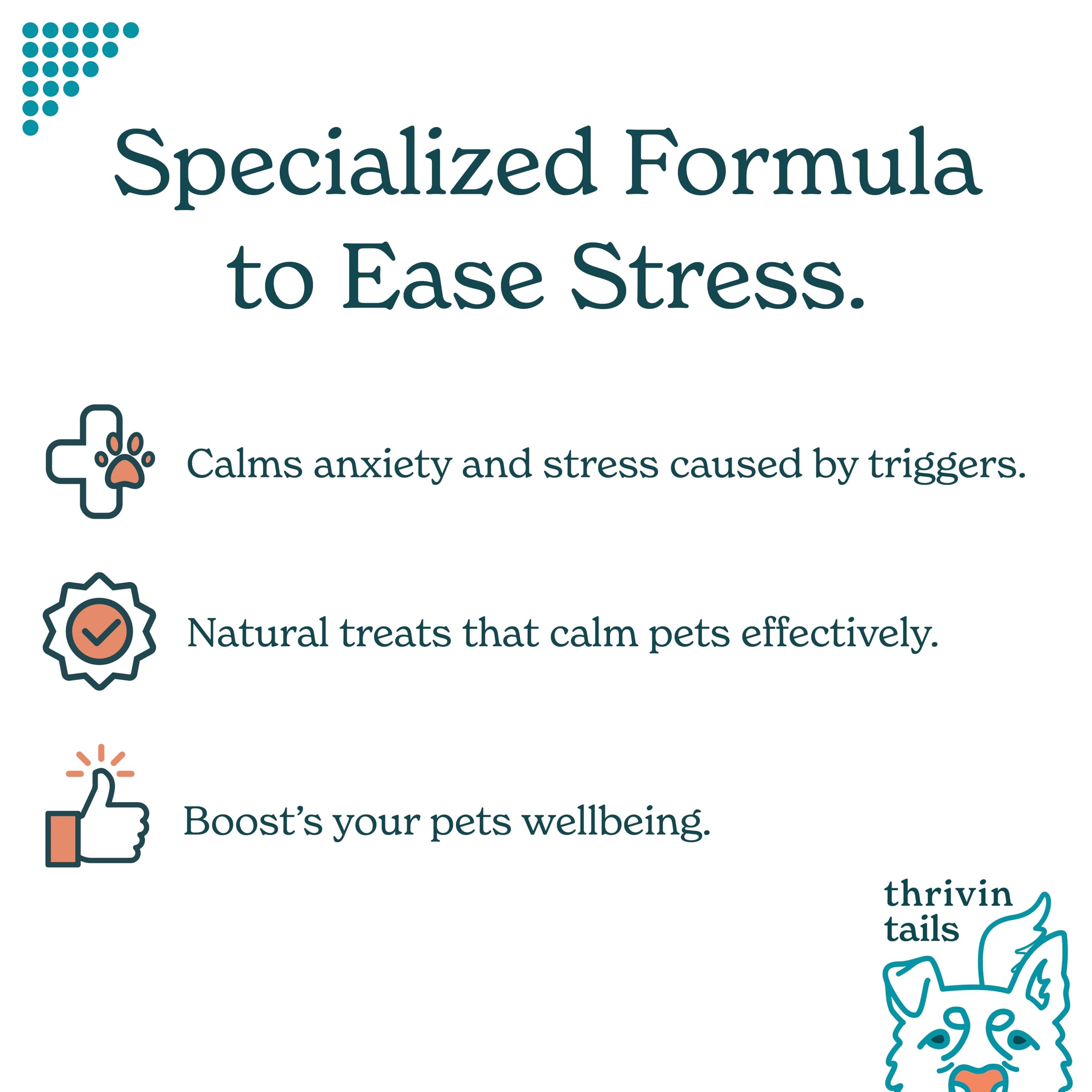 Thrivin Tails Bacon-Flavored Calming Chews pouch for quick anxiety relief on the go