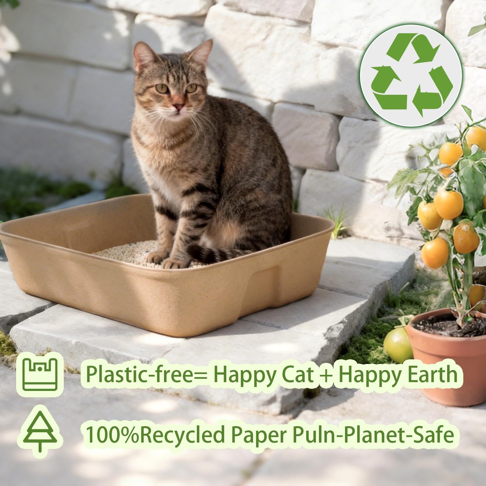 Thryosyn disposable litter box large odor-resistant surface helps keep rooms fresher.