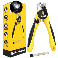 Thunderpaws LED nail clippers with light for safer trimming on light nails.