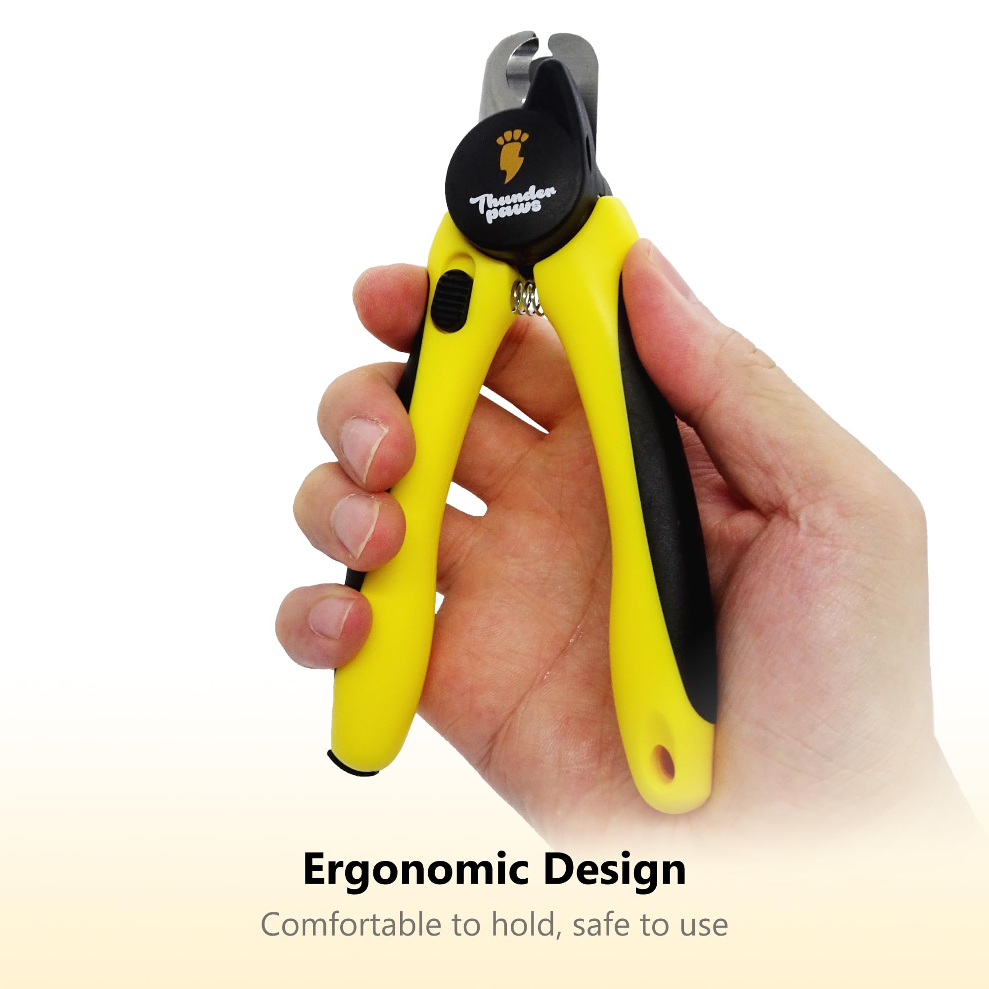 Thunderpaws pro-grade stainless steel clippers deliver durable, clean cuts in one action.